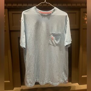 Men's Light Blue T-Shirt with Pocket Caribbean in 100% Supima Cotton size L